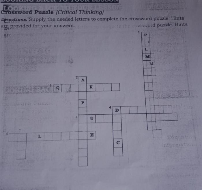 Reinforce activity crossword puzzle answers