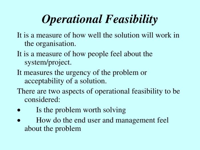 Feasibility operational